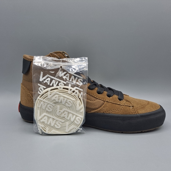 New Vans The Lizzie Dirt Brown and Black Women's Size 5.5 Cute with Rose Flower - Picture 2 of 10